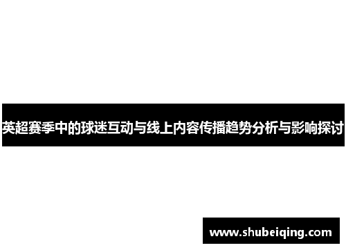 英超赛季中的球迷互动与线上内容传播趋势分析与影响探讨